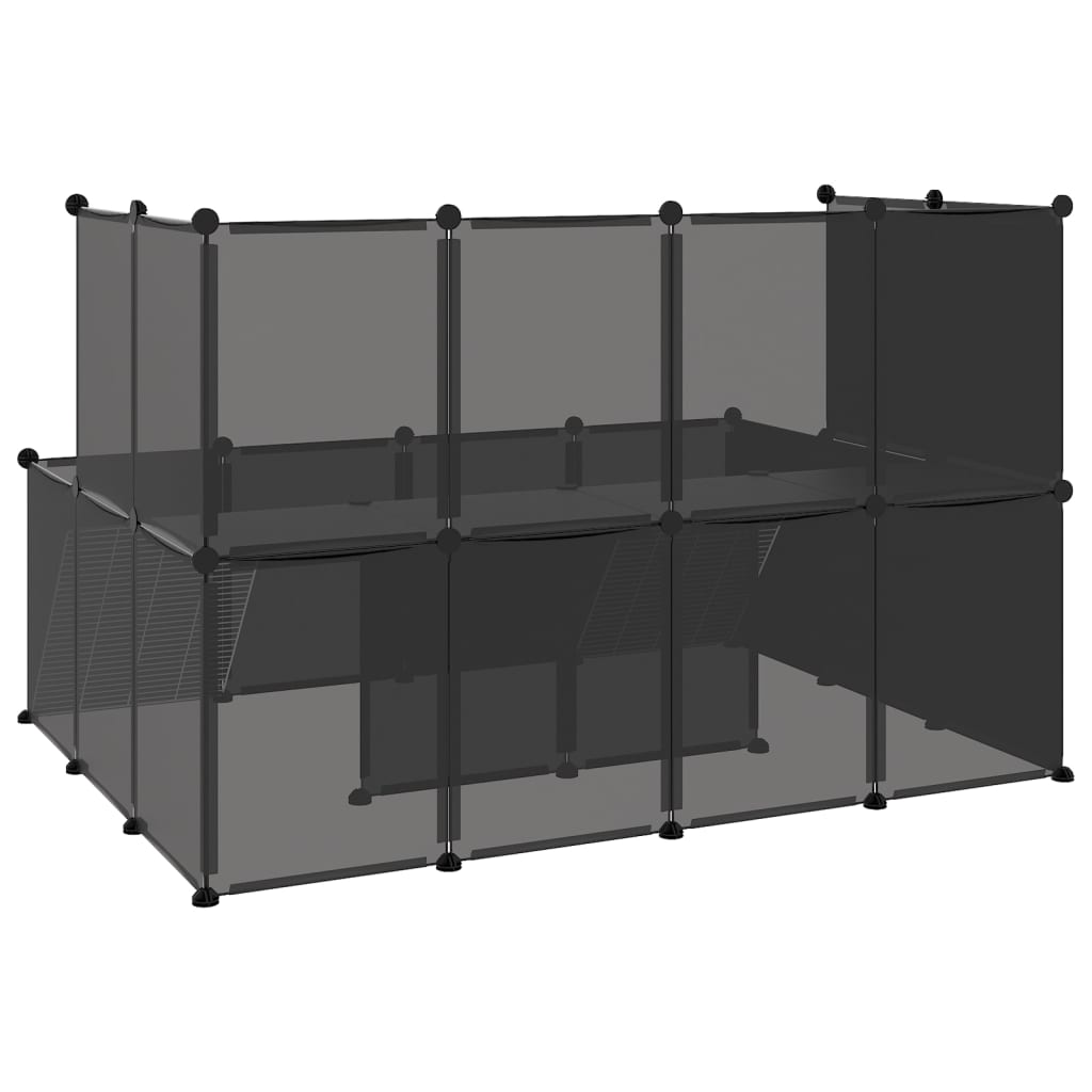 Pieneläinhäkki musta 143x107x93 cm PP ja teräs - Harrastajankoti.fi