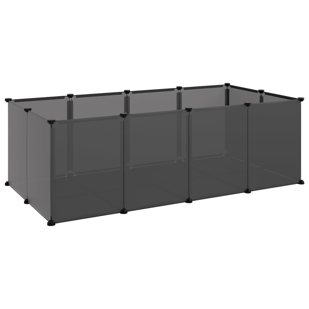 Pieneläinhäkki musta 144x74x46,5 cm PP ja teräs - Harrastajankoti.fi