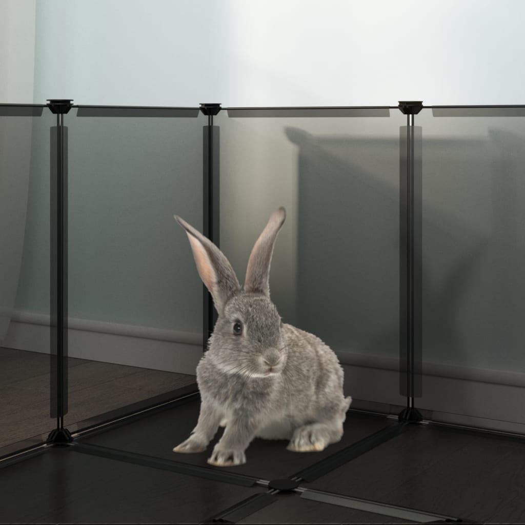 Pieneläinhäkki musta 144x74x46,5 cm PP ja teräs - Harrastajankoti.fi