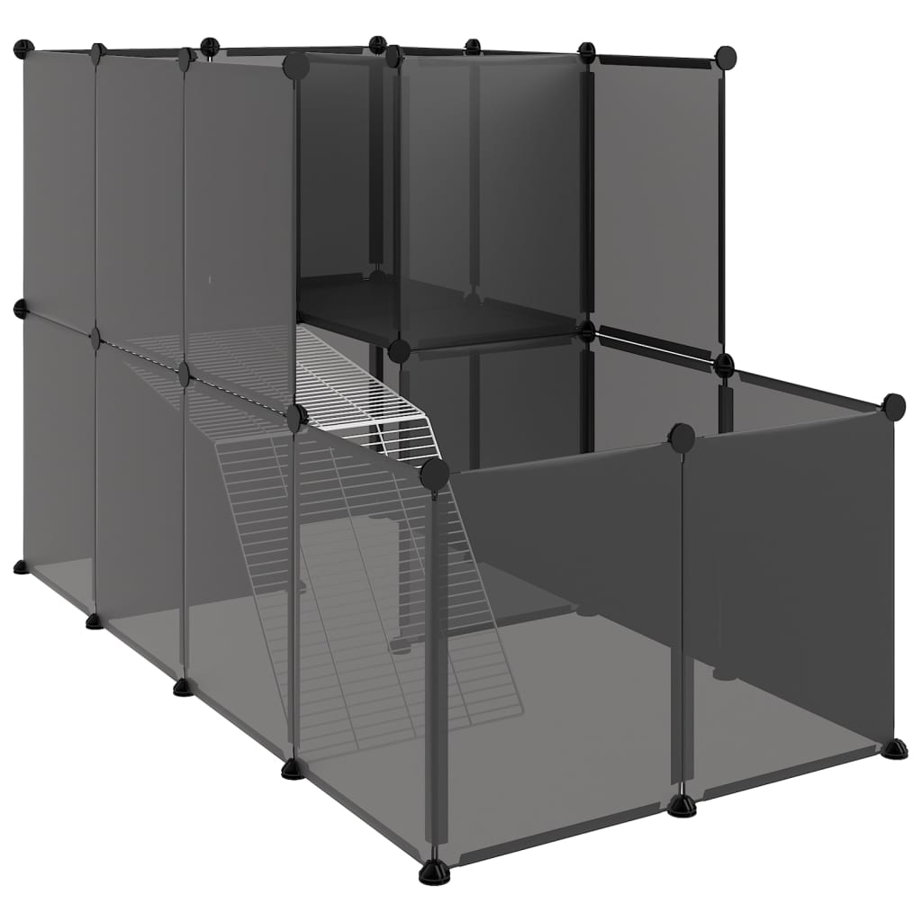 Pieneläinhäkki musta 142x74x93 cm PP ja teräs - Harrastajankoti.fi
