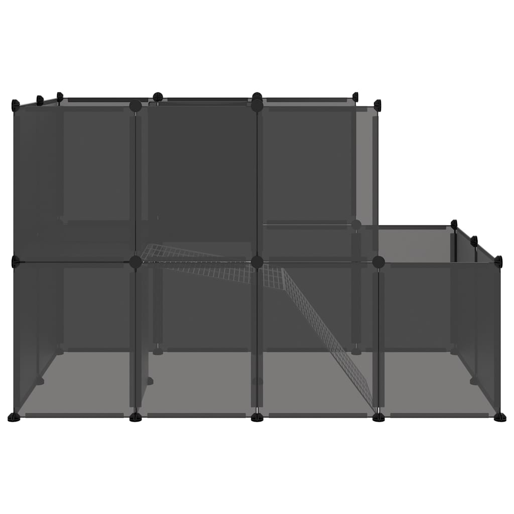 Pieneläinhäkki musta 142x74x93 cm PP ja teräs - Harrastajankoti.fi