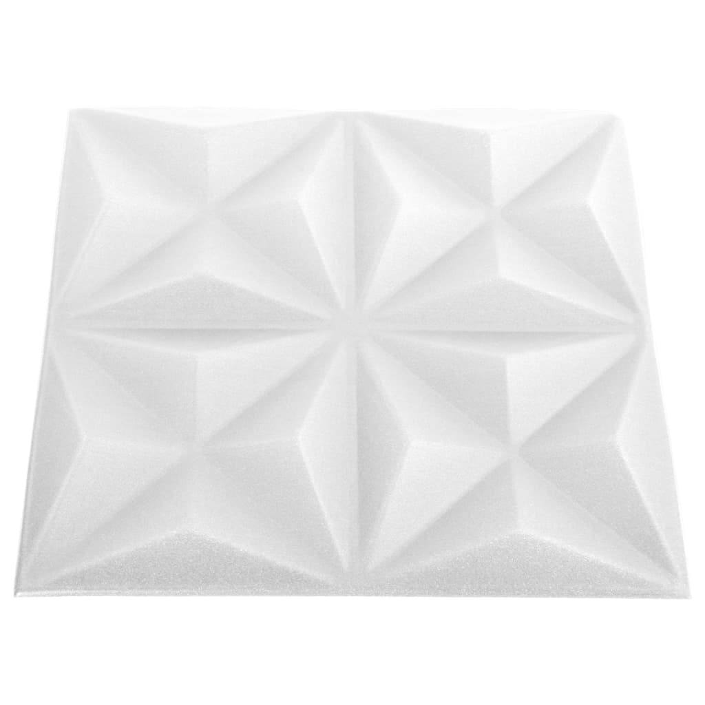 3D-seinäpaneelit 48 kpl 50x50 cm valkoinen origami 12 m² - Harrastajankoti.fi