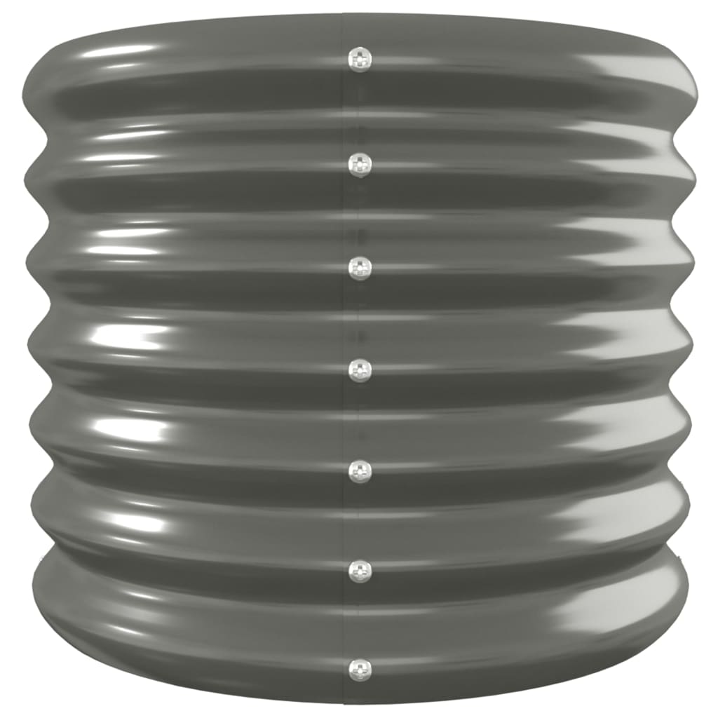 Puutarhakukkalaatikko jauhemaalattu teräs 260x40x36 cm harmaa - Harrastajankoti.fi