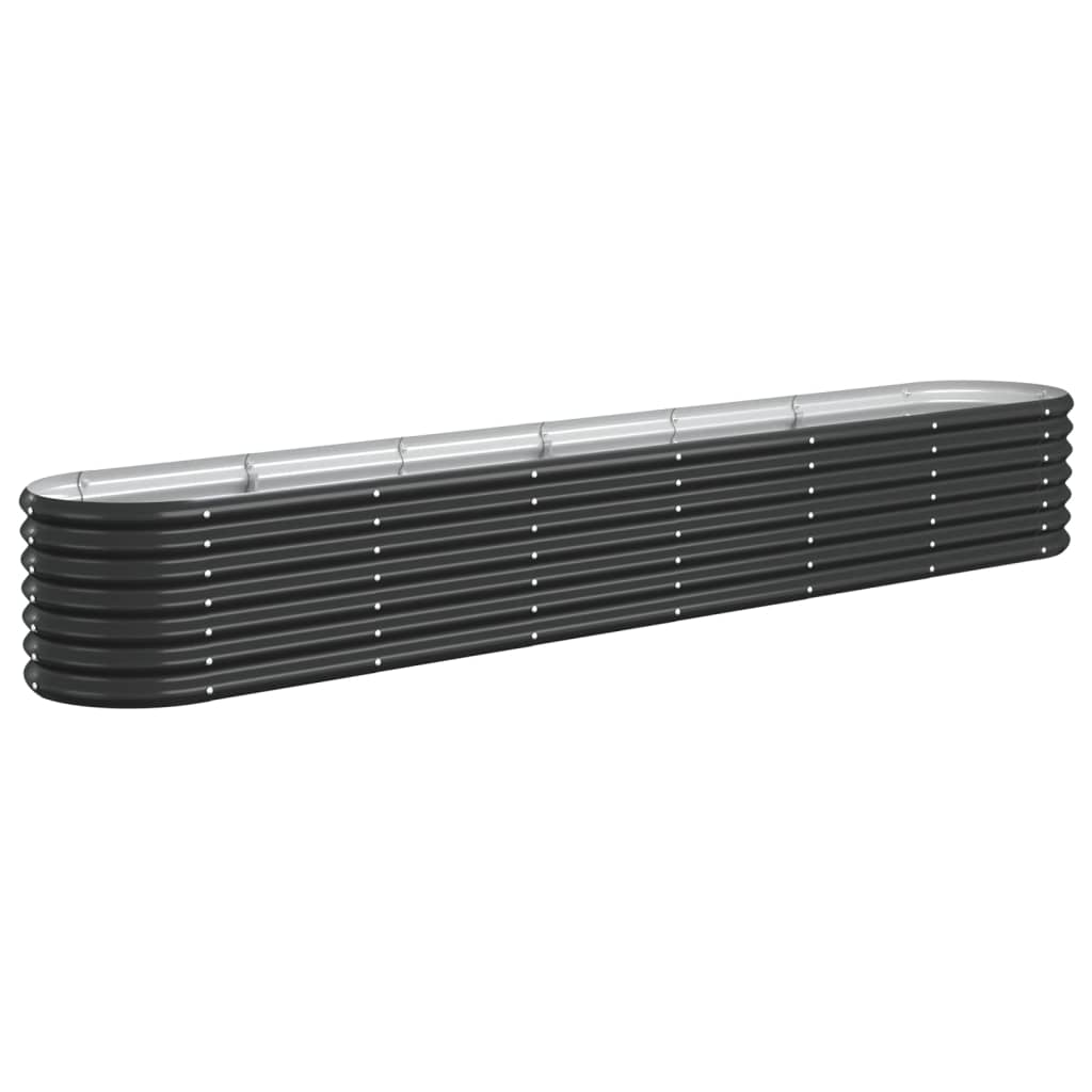 Puutarhakukkalaatikko jauhemaalattu teräs 260x40x36 cm antras. - Harrastajankoti.fi