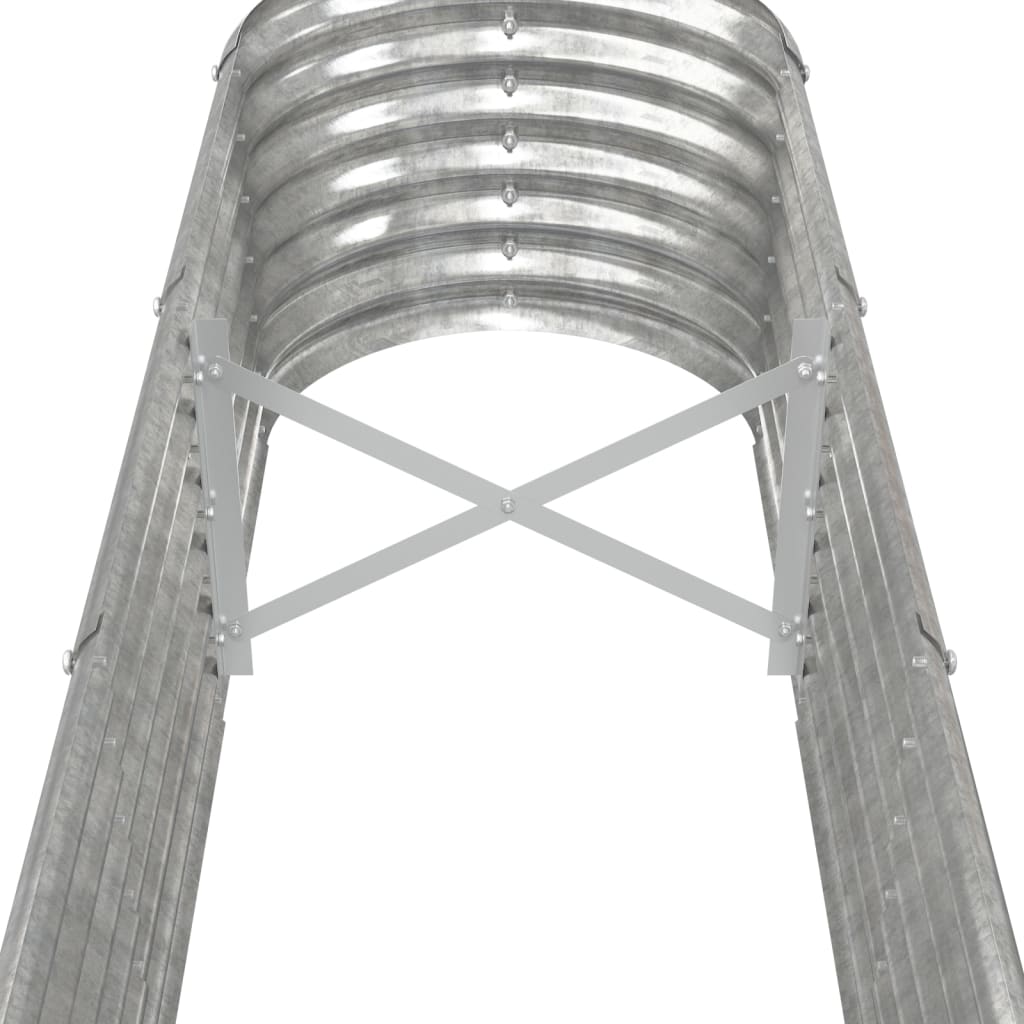 Puutarhakukkalaatikko jauhemaalattu teräs 260x40x36 cm hopea - Harrastajankoti.fi