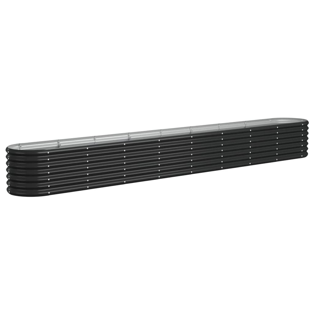 Puutarhakukkalaatikko jauhemaalattu teräs 332x40x36 cm antras. - Harrastajankoti.fi