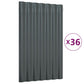 Kattopaneeli 36 kpl jauhemaalattu teräs antrasiitti 60x36 cm - Harrastajankoti.fi