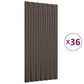 Kattopaneeli 36 kpl jauhemaalattu teräs ruskea 80x36 cm - Harrastajankoti.fi
