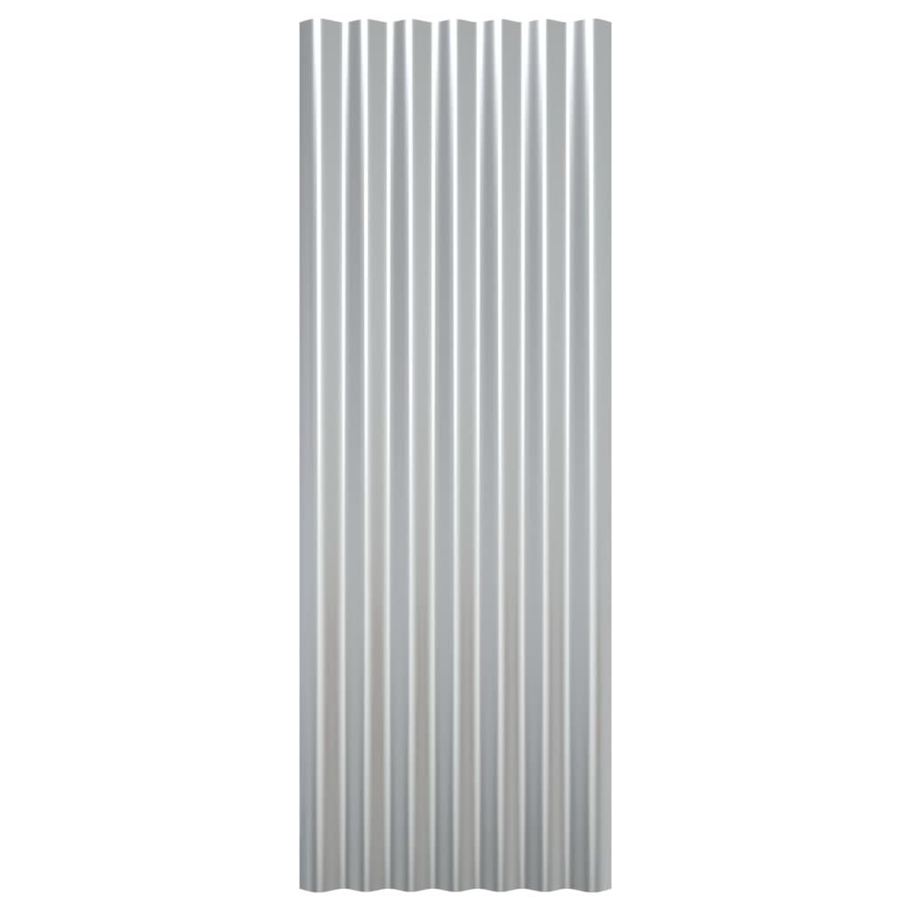 Kattopaneeli 12 kpl jauhemaalattu teräs hopea 100x36 cm - Harrastajankoti.fi