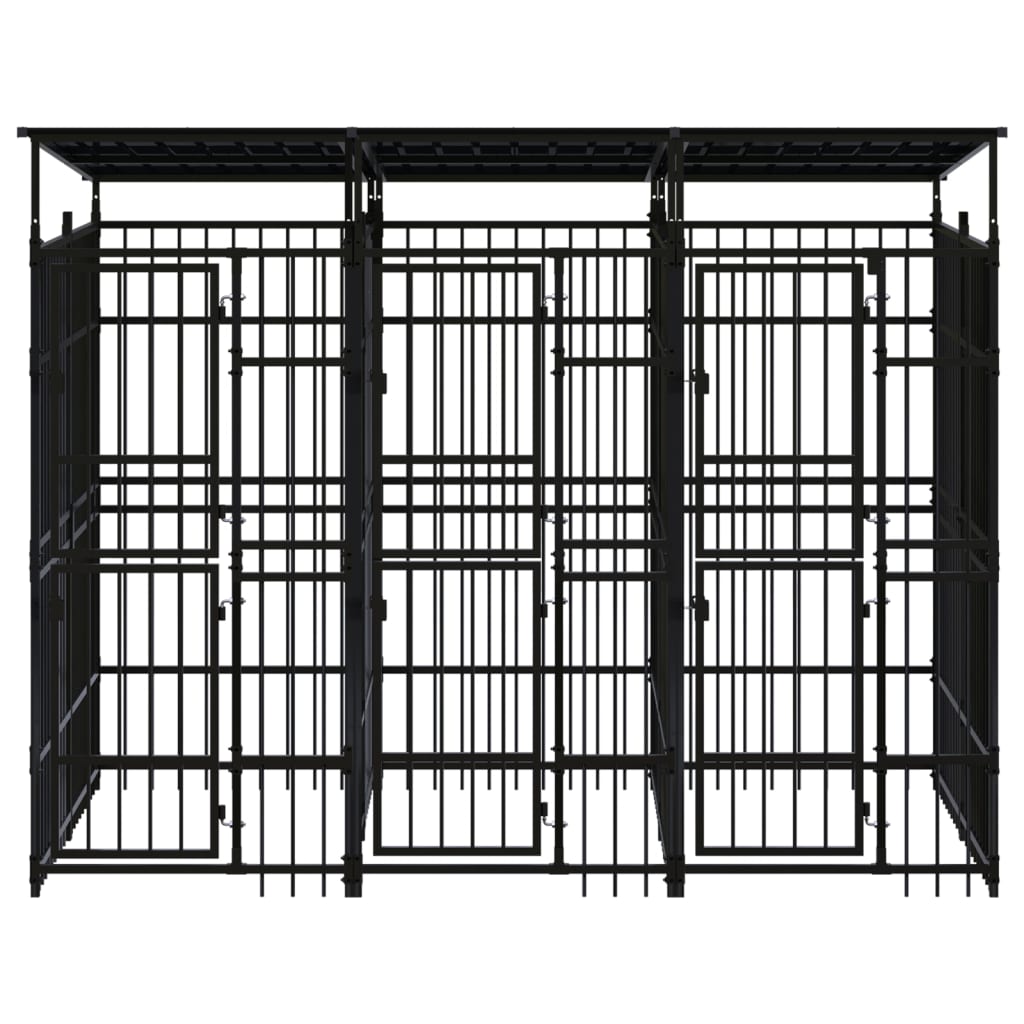 Koiran ulkohäkki katolla teräs 5,53 m² - Harrastajankoti.fi