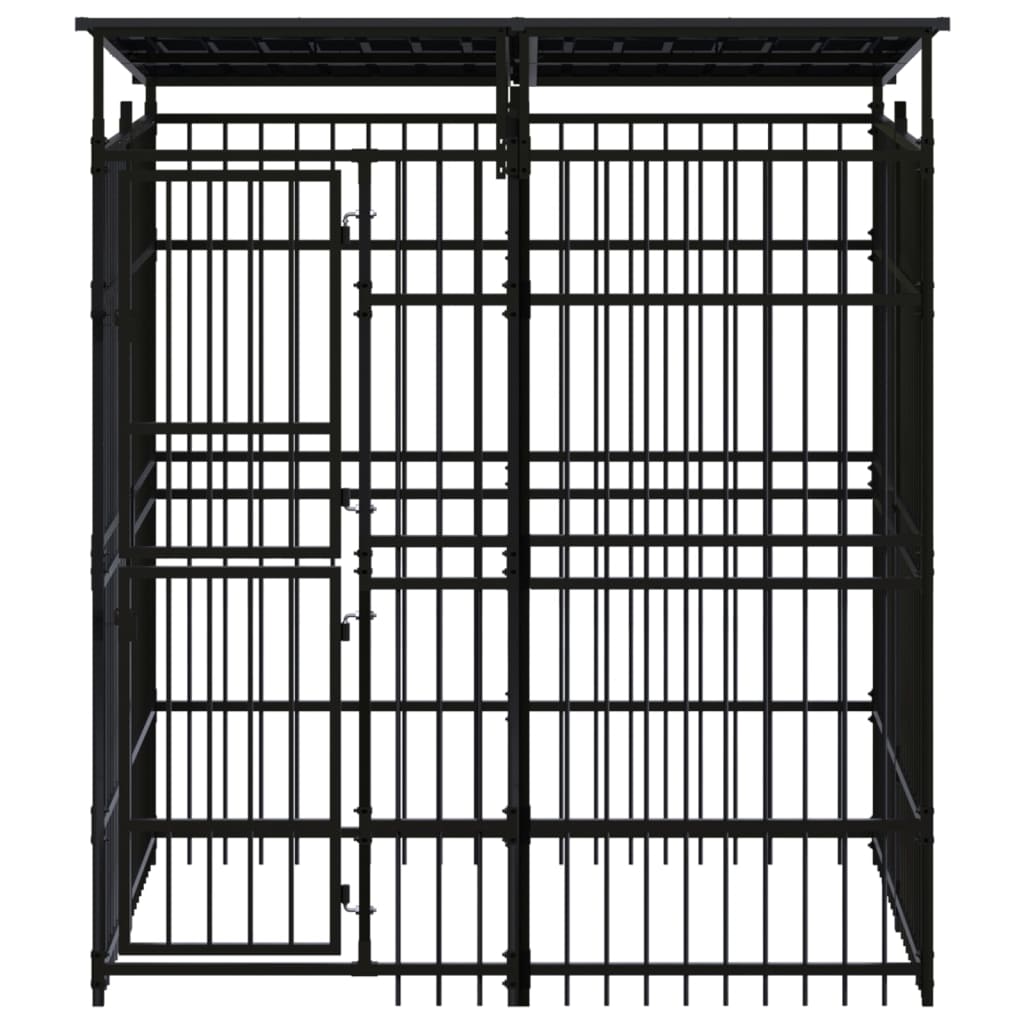 Koiran ulkohäkki katolla teräs 3,69 m² - Harrastajankoti.fi