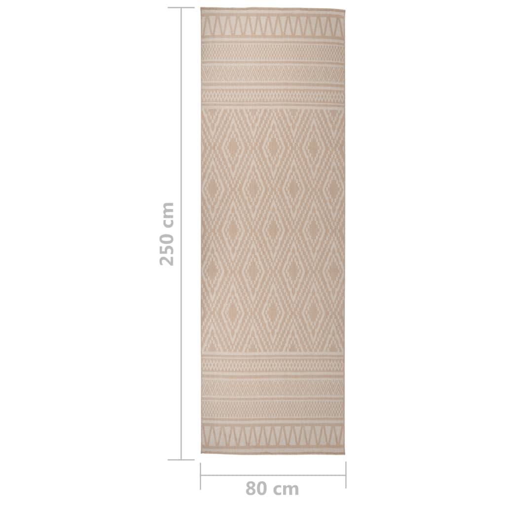 Ulkomatto Flatweave 80x250 cm ruskeat raidat - Harrastajankoti.fi