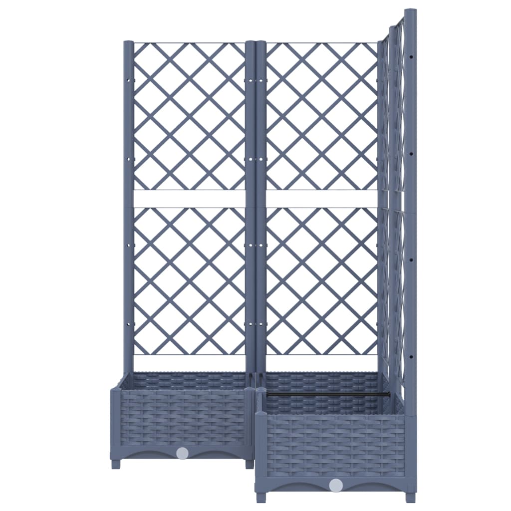 Kukkalaatikko säleiköllä tummanharmaa 80x80x121,5 cm PP - Harrastajankoti.fi