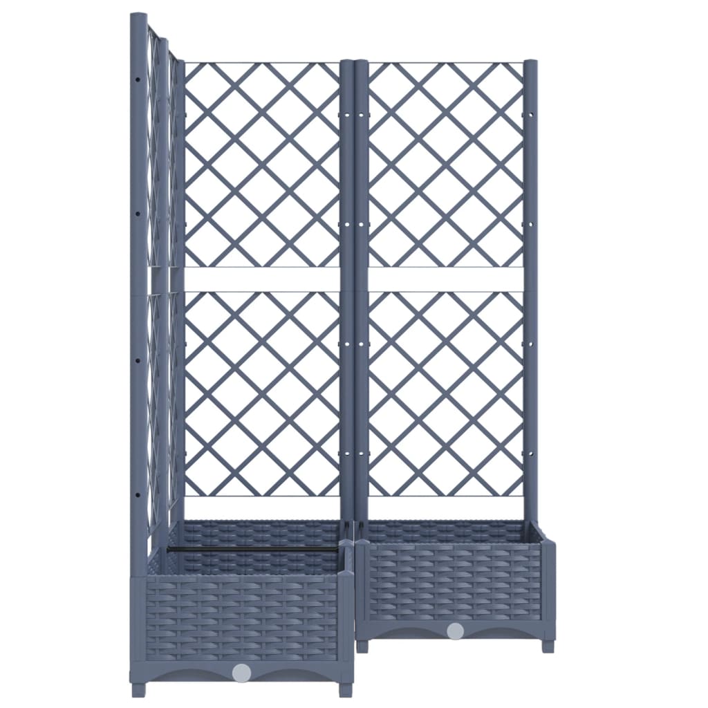 Kukkalaatikko säleiköllä tummanharmaa 80x80x121,5 cm PP - Harrastajankoti.fi