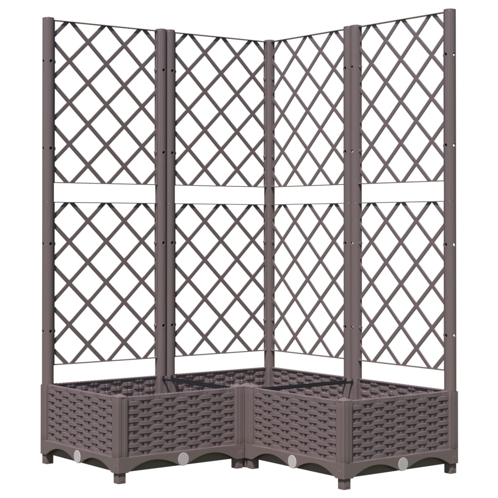 Kukkalaatikko säleiköllä ruskea 80x80x121,5 cm PP - Harrastajankoti.fi