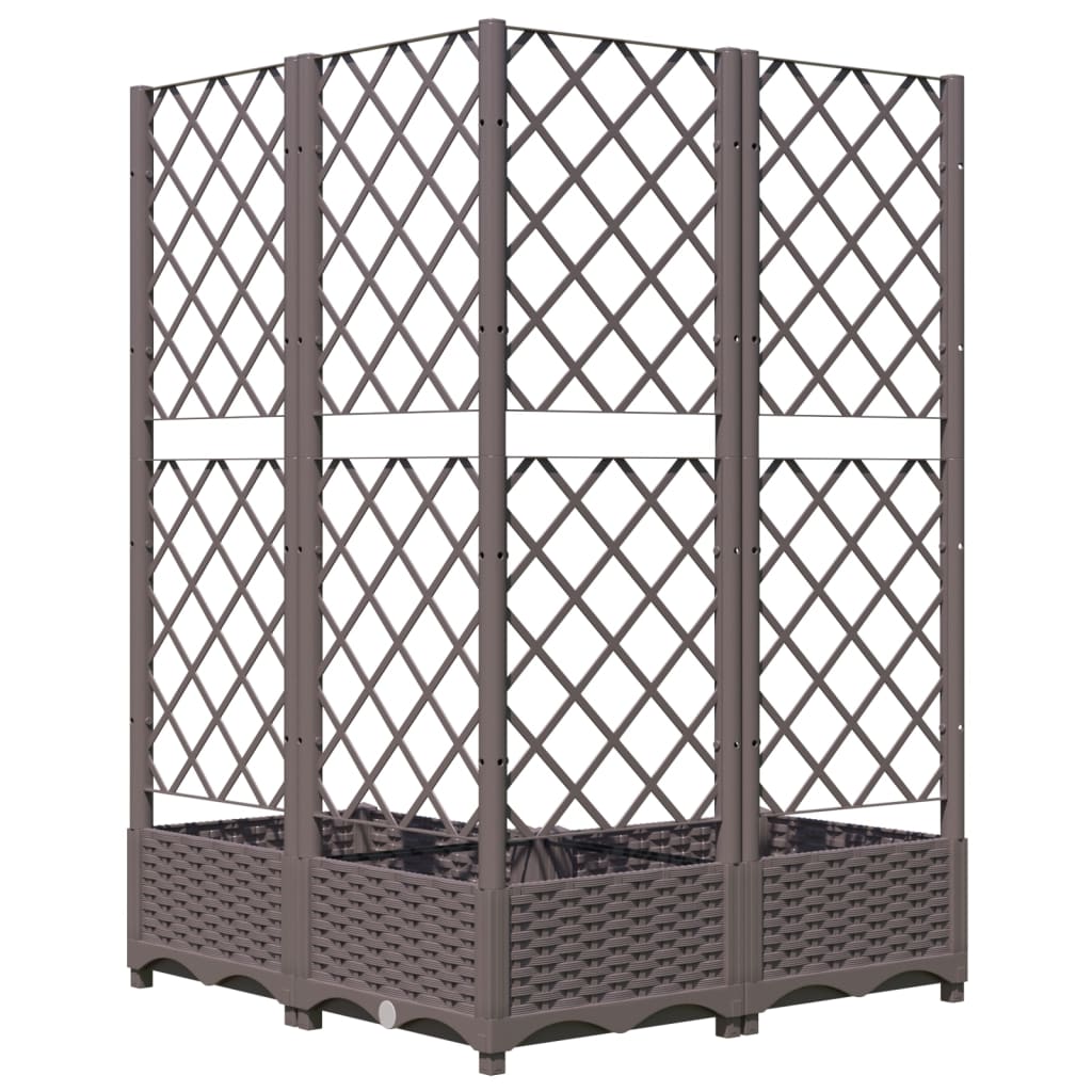 Kukkalaatikko säleiköllä ruskea 80x80x121,5 cm PP - Harrastajankoti.fi