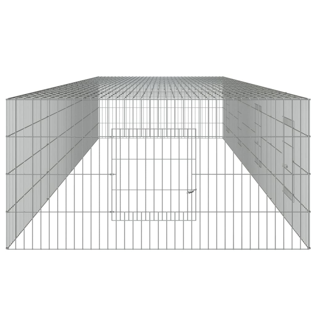 4-paneelinen kanihäkki 433x109x54 cm galvanoitu rauta - Harrastajankoti.fi