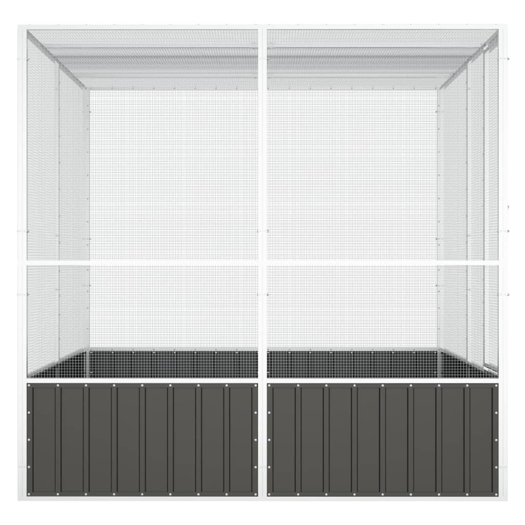 Lintuhäkki antrasiitti 213,5x217,5x211,5 cm galvanoitu teräs - Harrastajankoti.fi