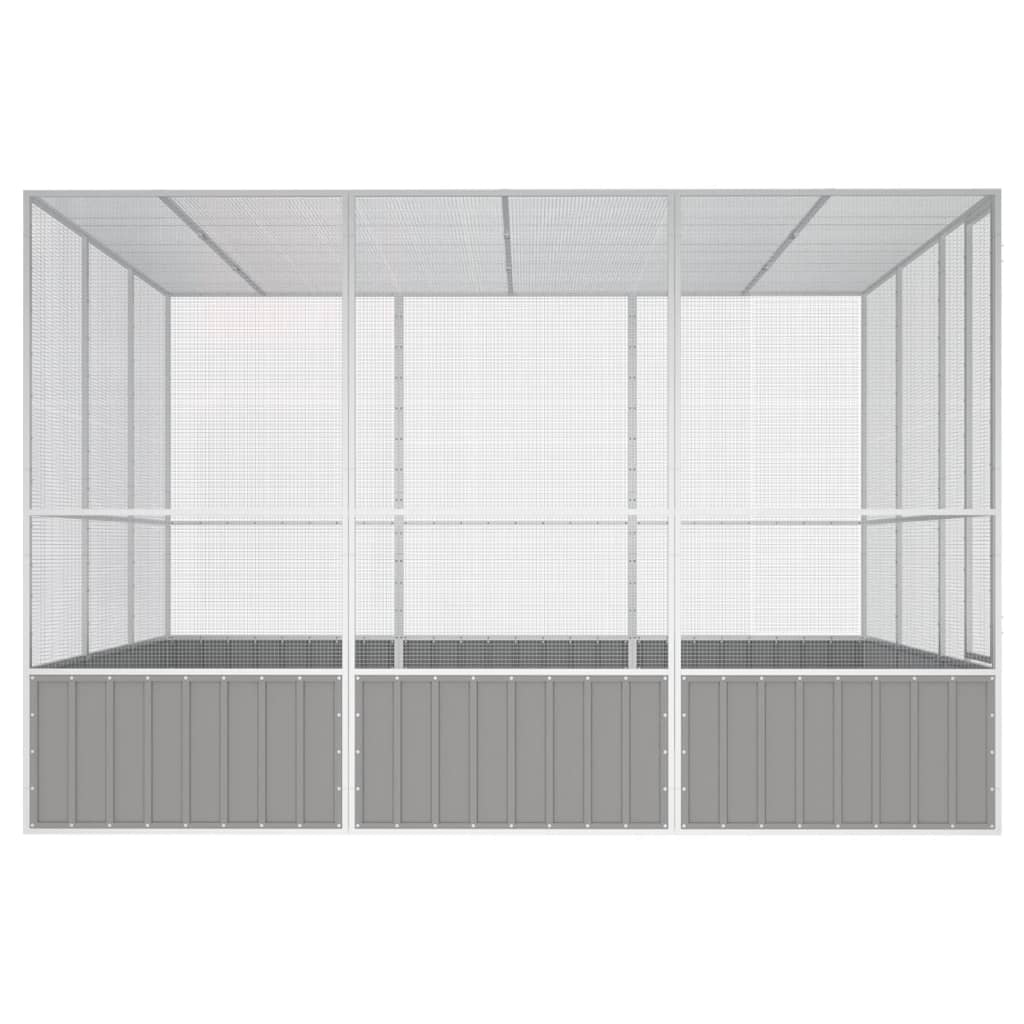 Lintuhäkki harmaa 302,5x324,5x211,5 cm galvanoitu teräs - Harrastajankoti.fi