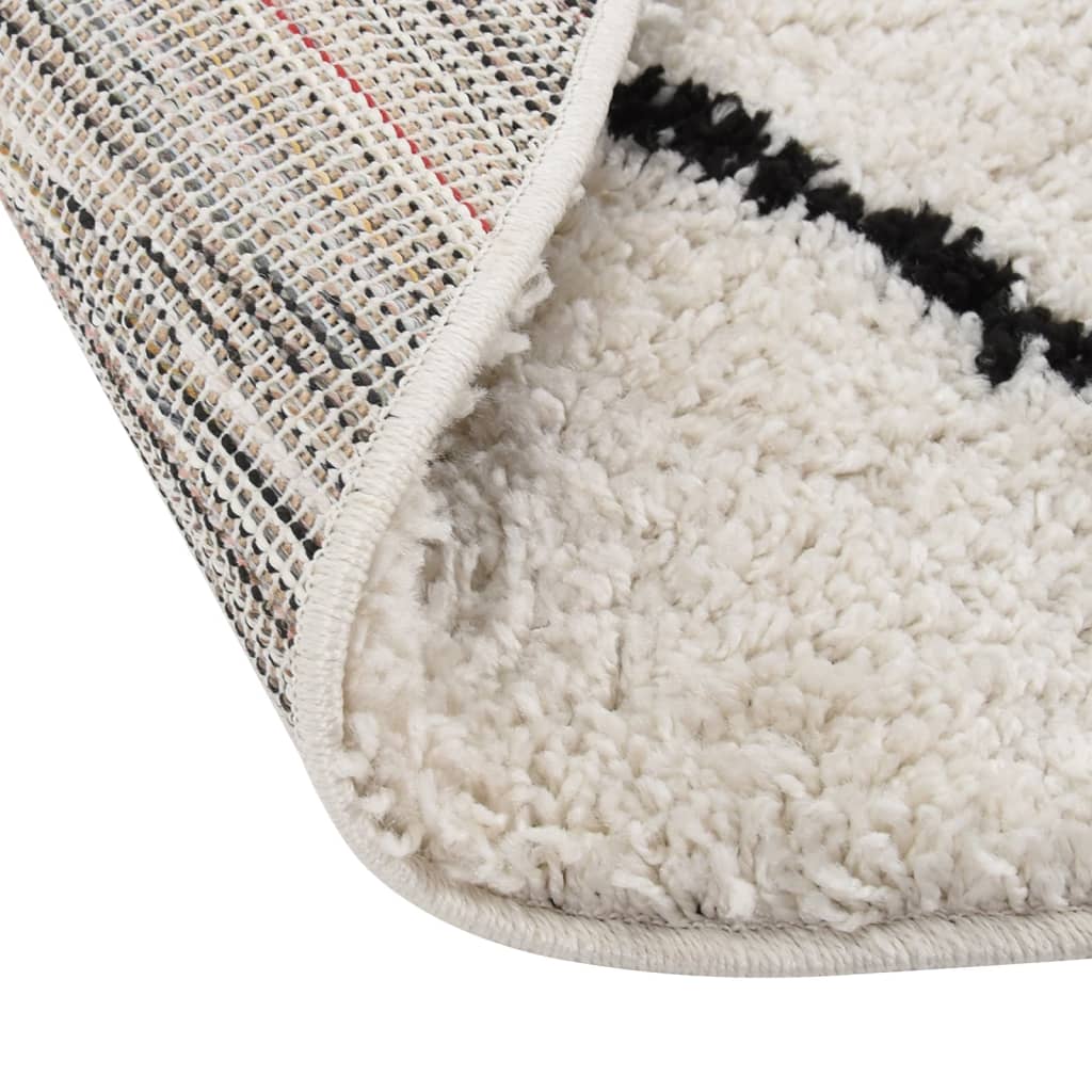Pörrömatto korkeanukkainen musta ja kerma φ120 cm - Harrastajankoti.fi