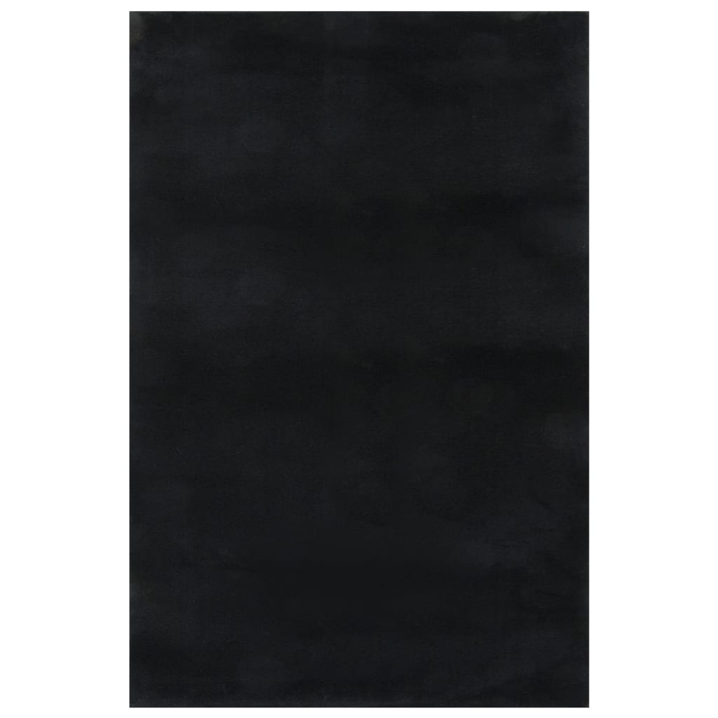 Matto pestävä pehmeä pörröinen 200x290 cm liukumaton musta - Harrastajankoti.fi