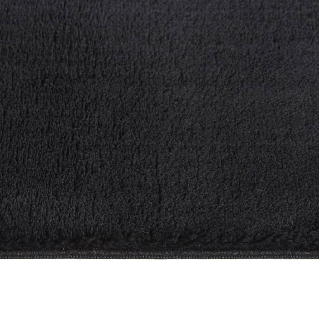 Matto pestävä pehmeä pörröinen 200x290 cm liukumaton musta - Harrastajankoti.fi