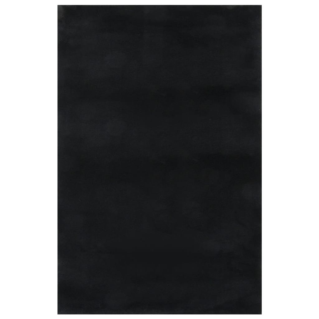 Matto pestävä pehmeä pörröinen 200x290 cm liukumaton musta - Harrastajankoti.fi