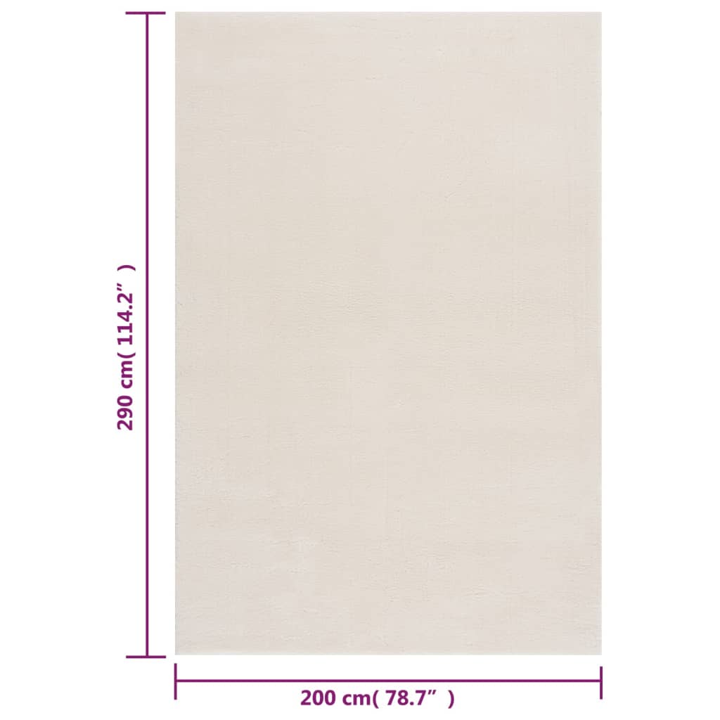 Matto pestävä pehmeä pörröinen 200x290 cm liukumaton kerma - Harrastajankoti.fi