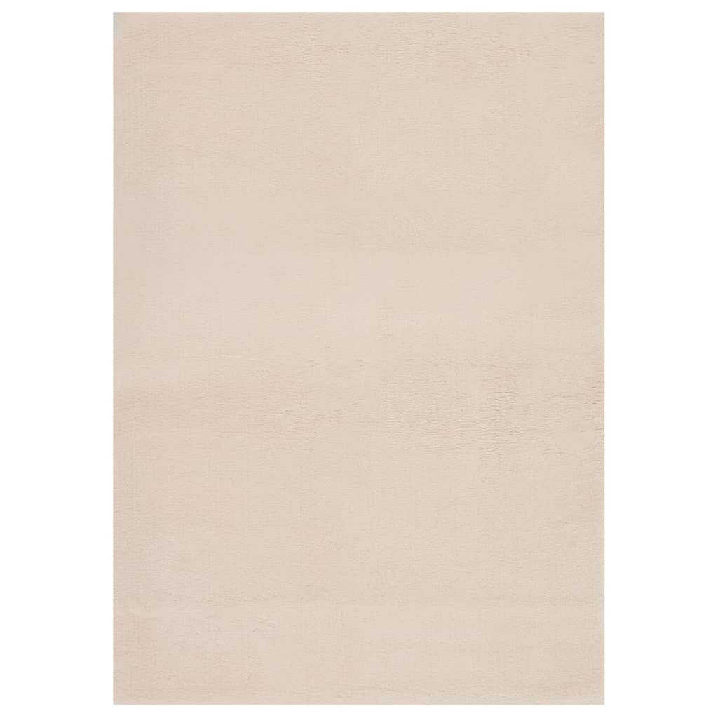 Matto pestävä pehmeä pörröinen 120x170 cm liukumaton beige - Harrastajankoti.fi