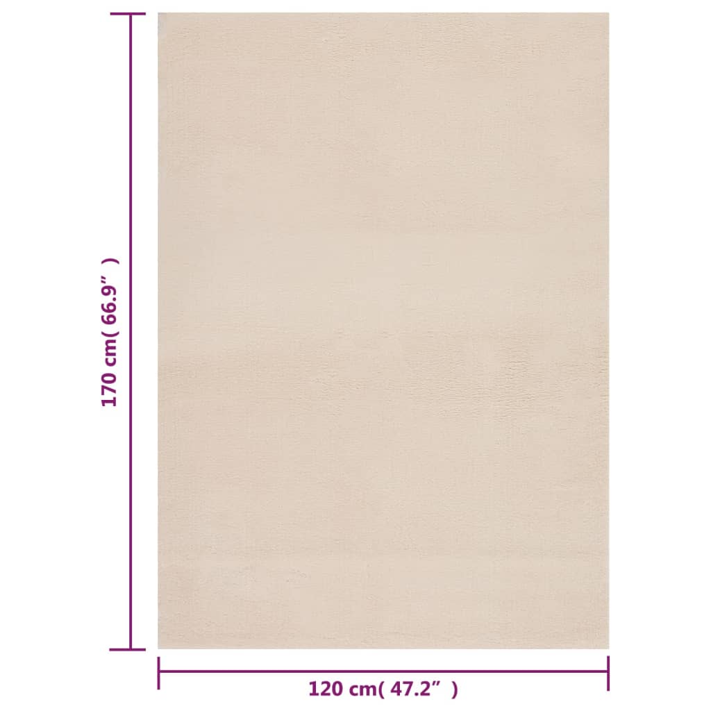Matto pestävä pehmeä pörröinen 120x170 cm liukumaton beige - Harrastajankoti.fi