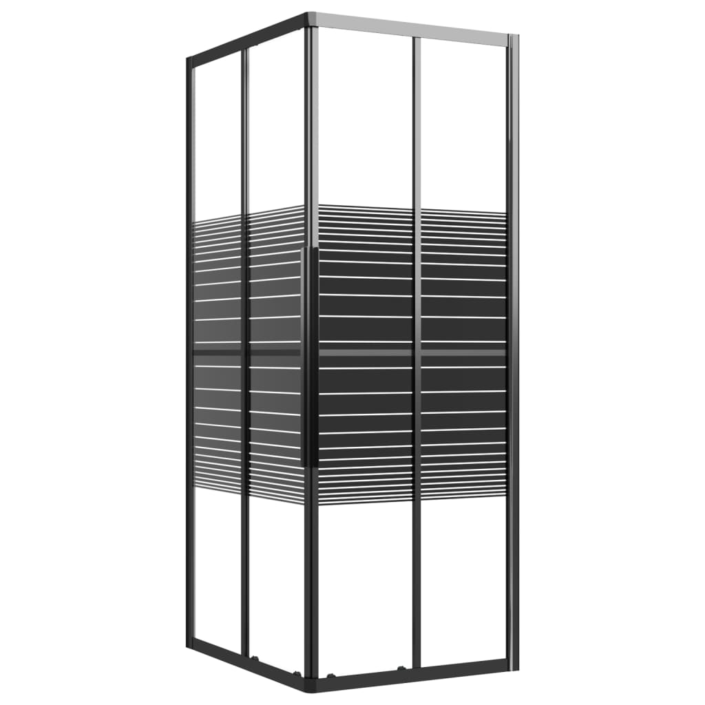 Suihkukaappi raidallinen ESG 90x70x180 cm musta - Harrastajankoti.fi