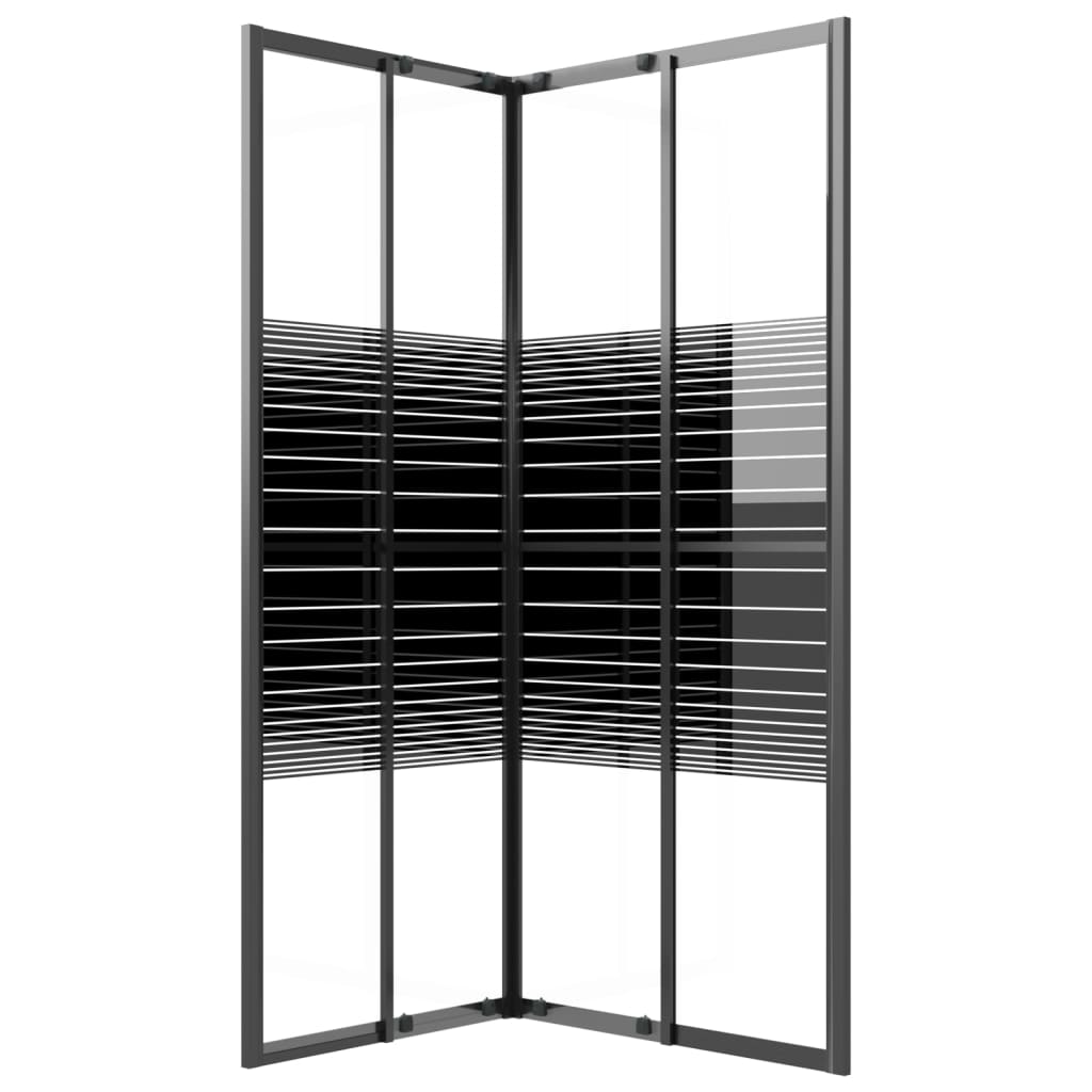 Suihkukaappi raidallinen ESG 90x70x180 cm musta - Harrastajankoti.fi