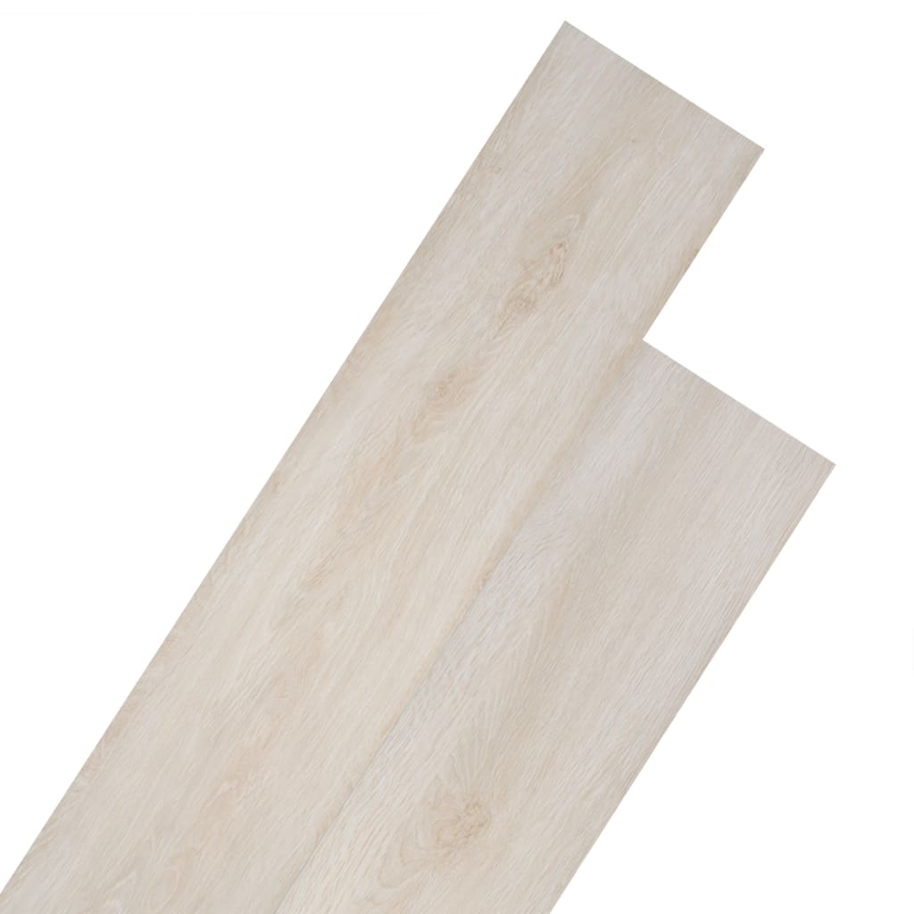 Itsekiinnittyvät PVC-lattialankut 2,51 m² 2 mm tammi valkoinen - Harrastajankoti.fi