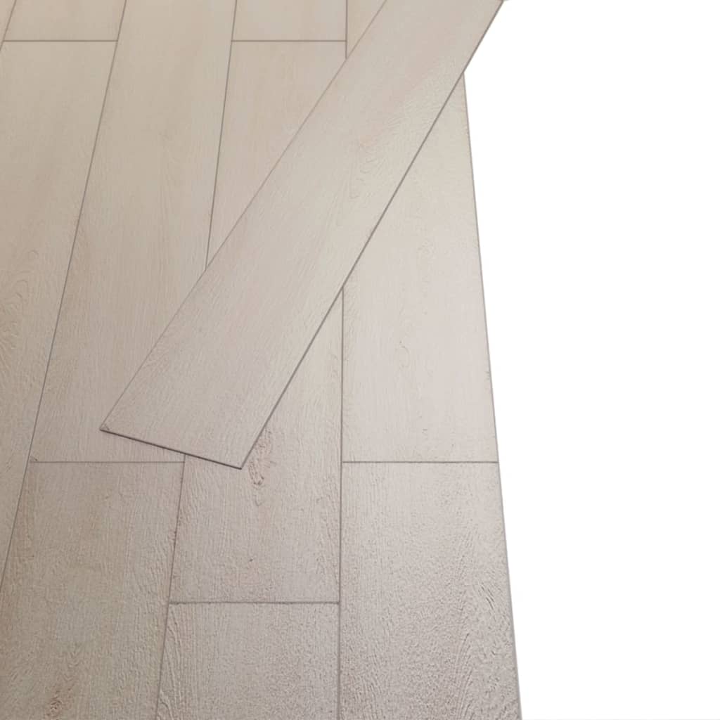 Itsekiinnittyvät PVC-lattialankut 2,51 m² 2 mm tammi valkoinen - Harrastajankoti.fi