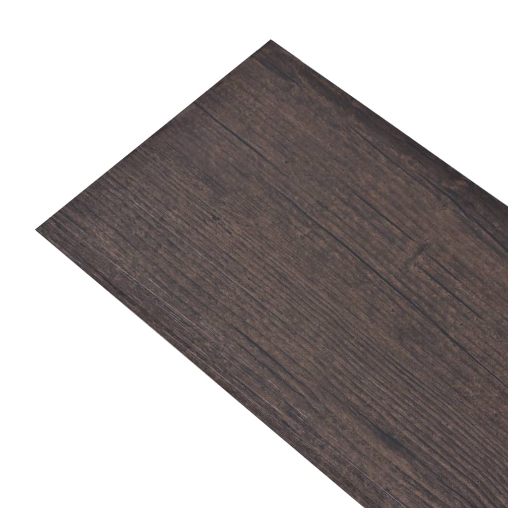 Itsekiinnittyvät PVC-lattialankut 2,51 m² 2 mm tummanruskea - Harrastajankoti.fi