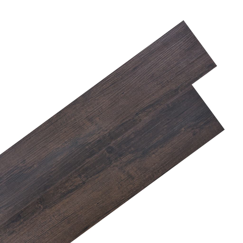 Itsekiinnittyvät PVC-lattialankut 2,51 m² 2 mm tummanruskea - Harrastajankoti.fi