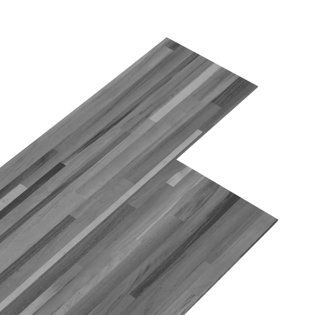 Itsekiinnittyvät PVC-lattialankut 2,51 m² 2mm harmaaraidallinen - Harrastajankoti.fi