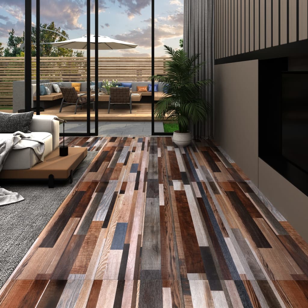 Itsekiinnittyvät PVC-lattialankut 2,51 m² 2 mm monivärinen - Harrastajankoti.fi