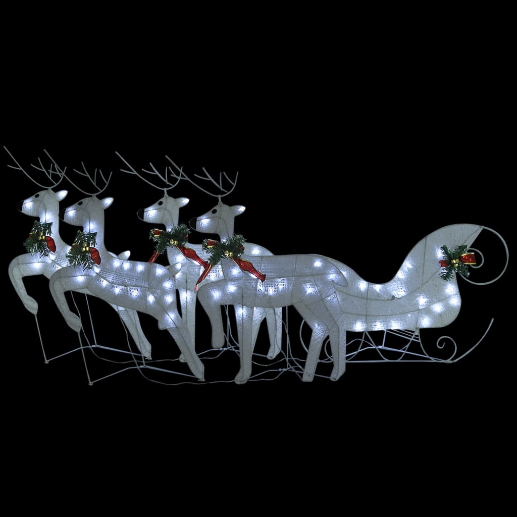 Poro ja reki joulukoriste 100 LED-valoa ulkokäyttöön valkoinen - Harrastajankoti.fi