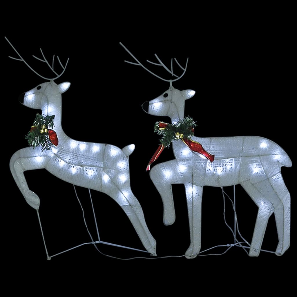 Poro ja reki joulukoriste 100 LED-valoa ulkokäyttöön valkoinen - Harrastajankoti.fi