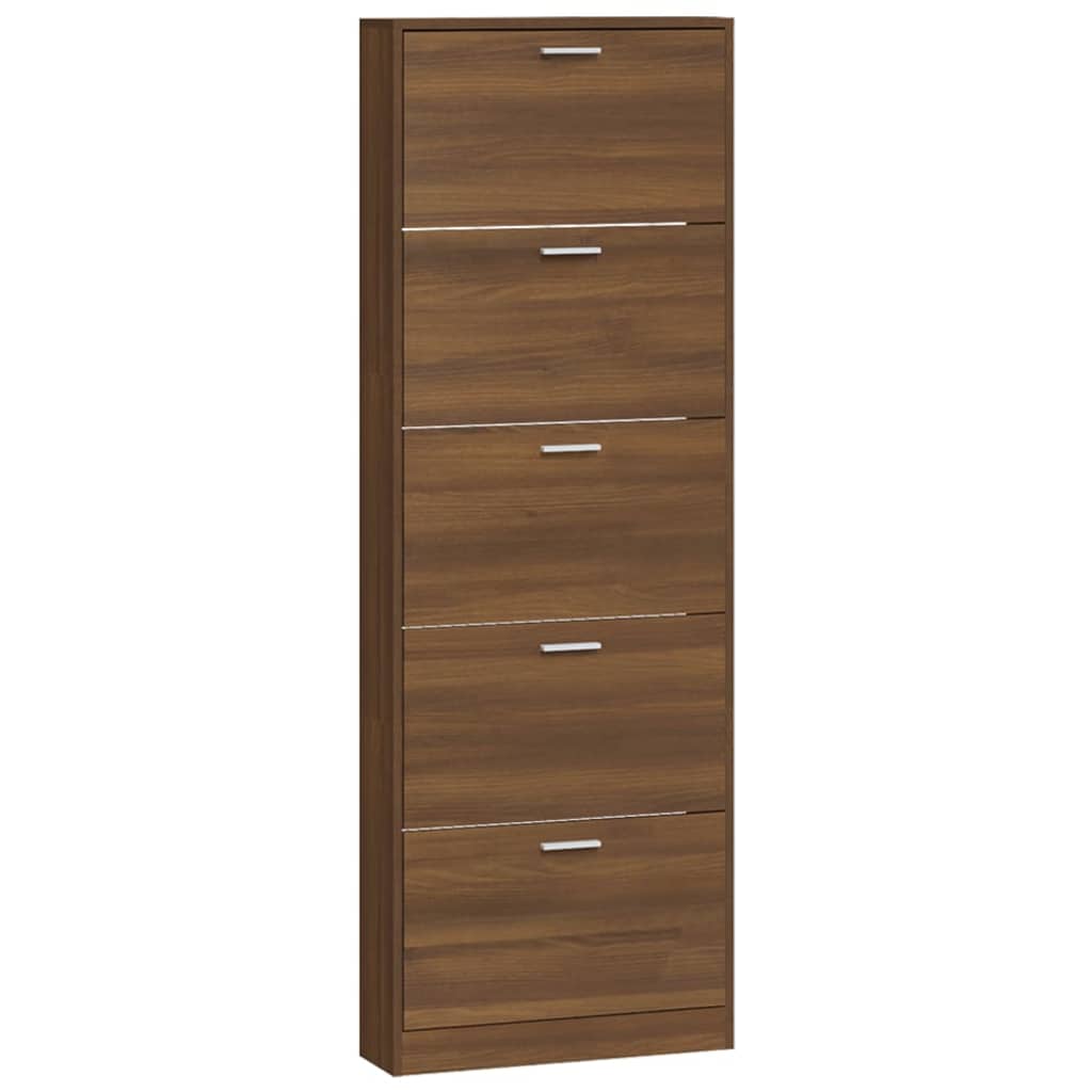 Kenkäkaappi ruskea tammi 59x17x169 cm tekninen puu - Harrastajankoti.fi