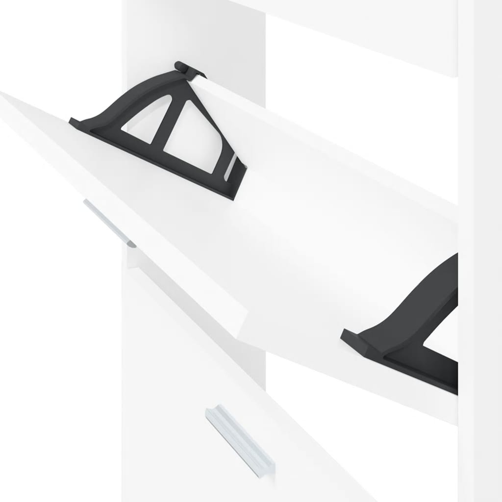 Kenkäkaappi valkoinen 59x17x150 cm tekninen puu - Harrastajankoti.fi