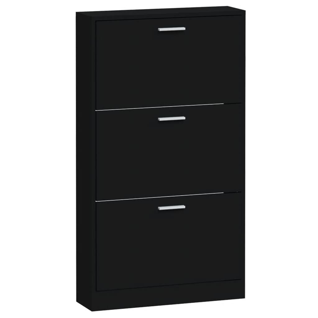 Kenkäkaappi musta 59x17x108 cm tekninen puu - Harrastajankoti.fi