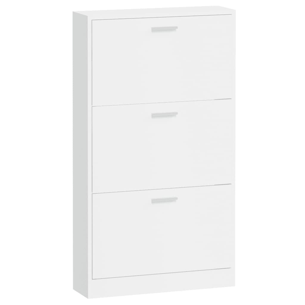 Kenkäkaappi korkeakiilto valkoinen 59x17x108 cm tekninen puu - Harrastajankoti.fi