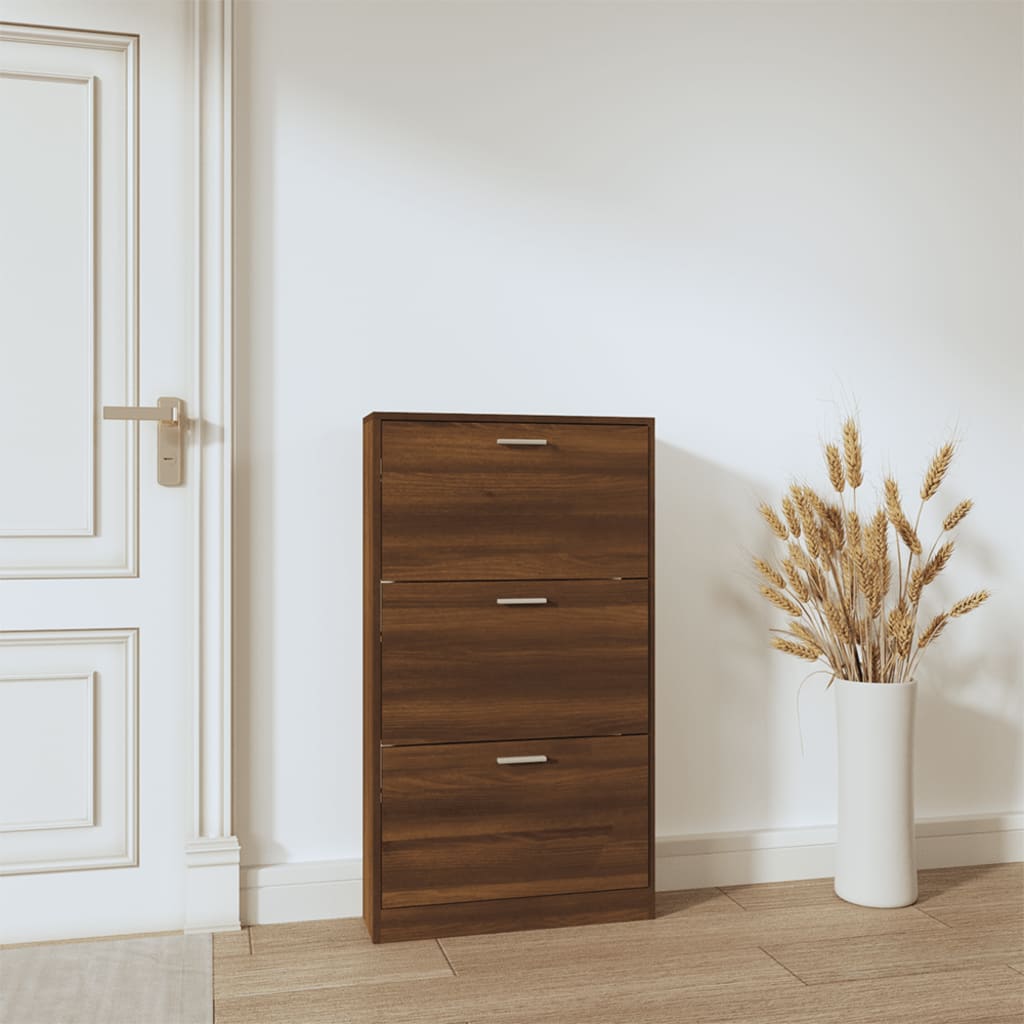 Kenkäkaappi ruskea tammi 59x17x108 cm tekninen puu - Harrastajankoti.fi