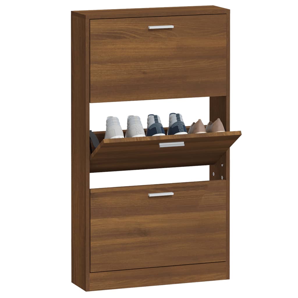 Kenkäkaappi ruskea tammi 59x17x108 cm tekninen puu - Harrastajankoti.fi