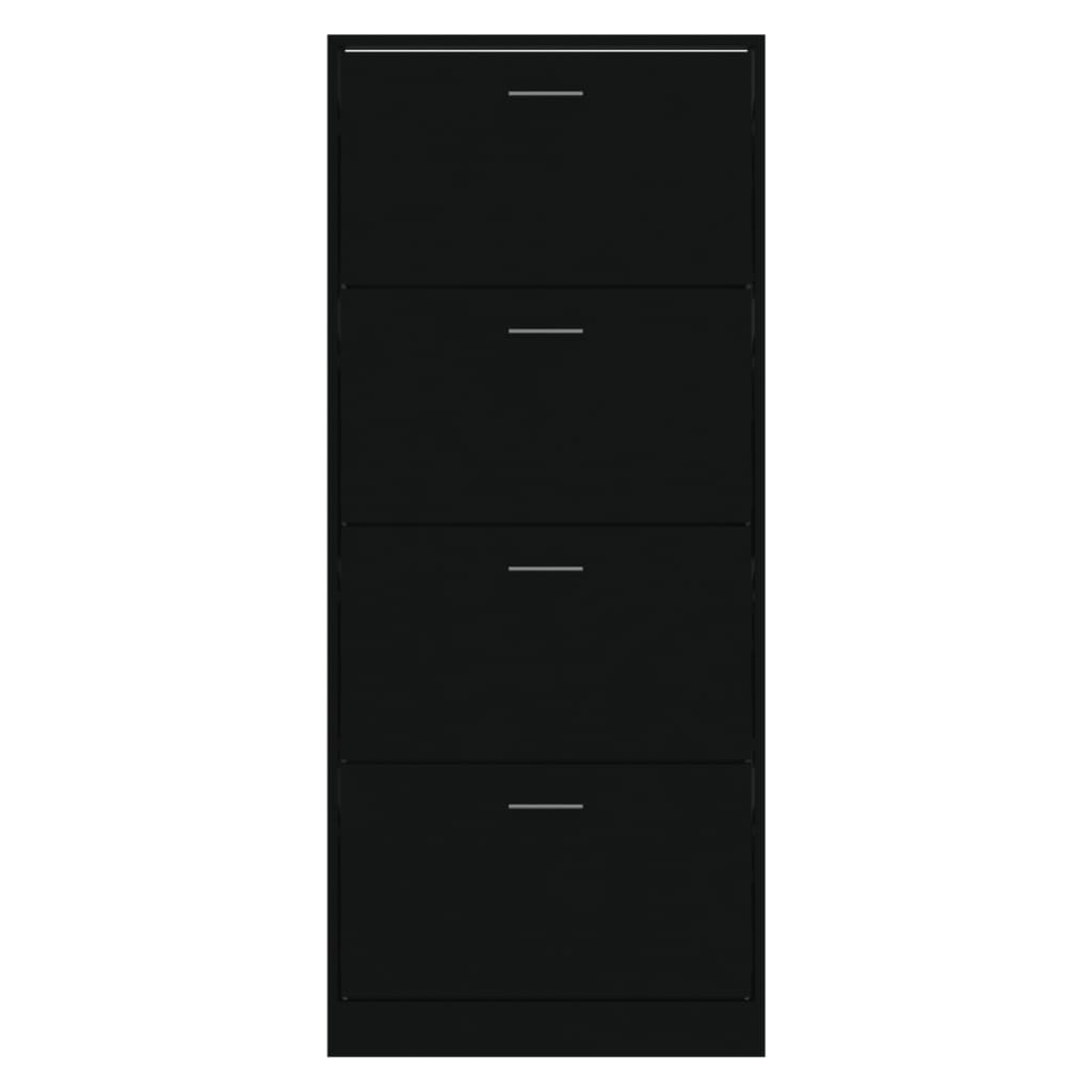 Kenkäkaappi musta 63x24x147 cm tekninen puu - Harrastajankoti.fi