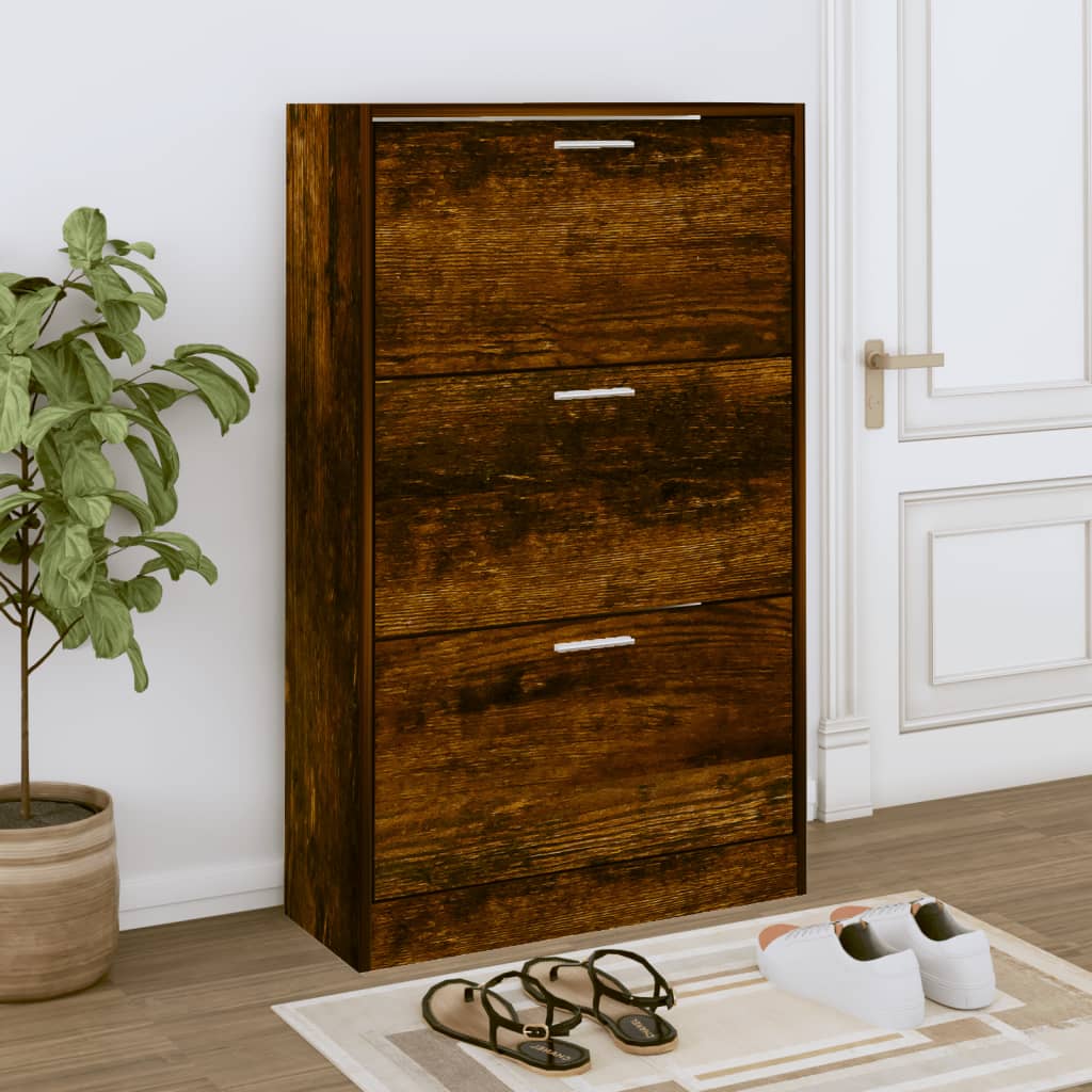 Kenkäkaappi savutammi 63x24x103 cm tekninen puu - Harrastajankoti.fi