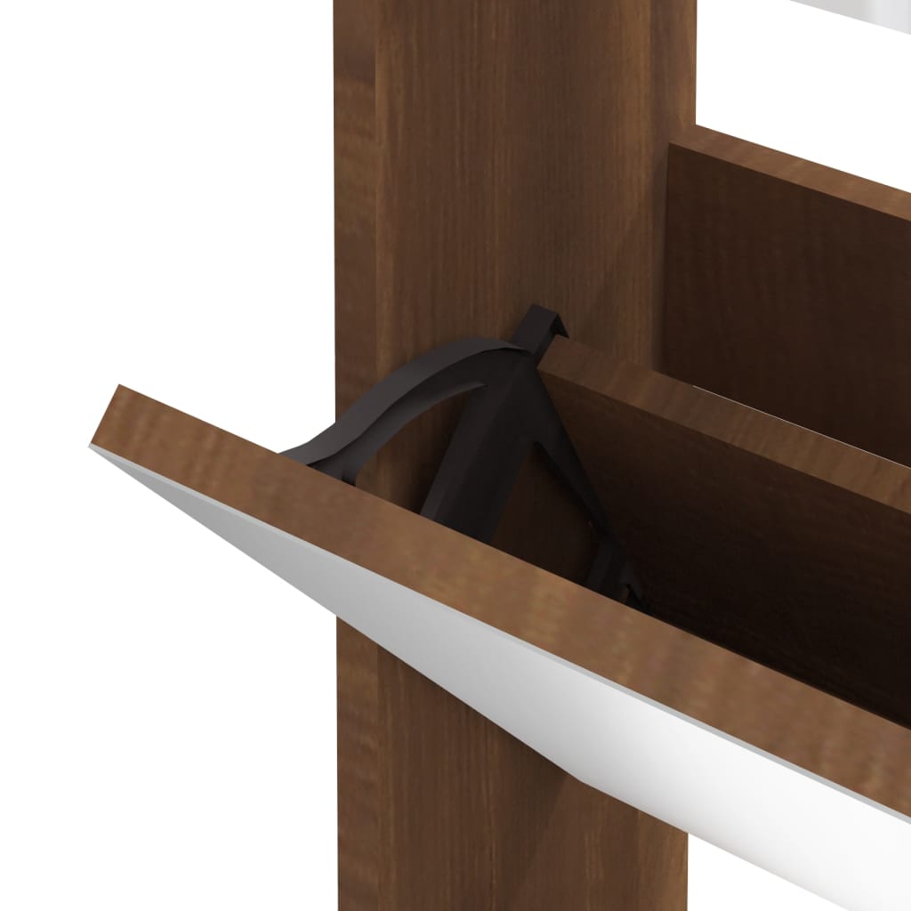 Kenkäkaappi peilillä 3-kerroksinen ruskea tammi 63x17x102,5 cm - Harrastajankoti.fi