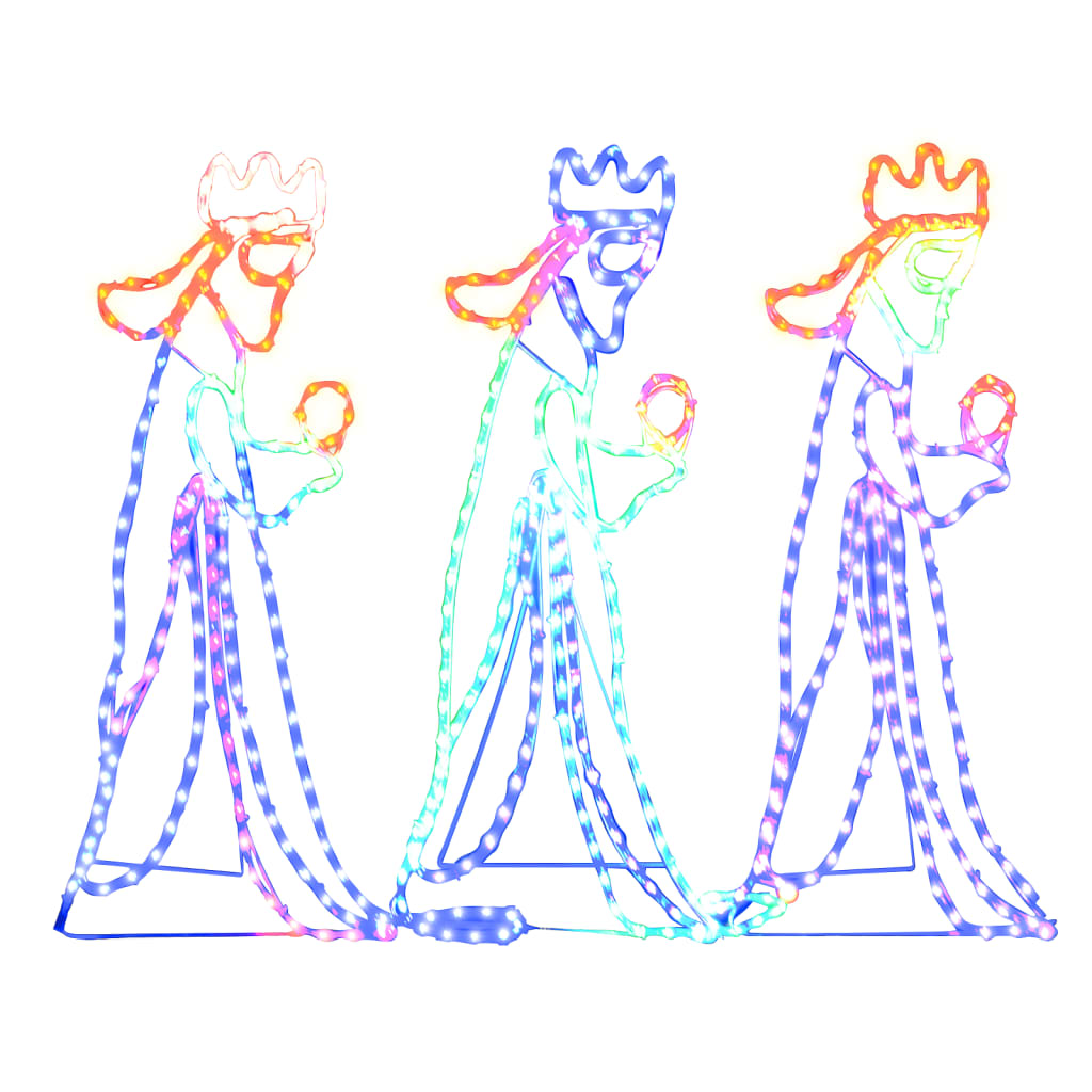 Kolme kuningasta joulukoriste 504 LED-valoa 99,5x45,5 cm - Harrastajankoti.fi